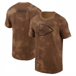 Men Kansas City Chiefs 2023 Brown Salute To Service Sideline T Shirt