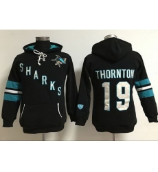 San Jose Sharks 19 Joe Thornton Black Women Old Time Heidi Hoodie NHL Hoodie