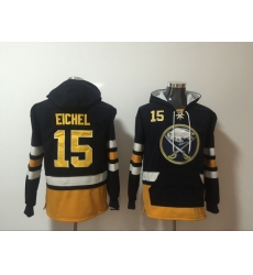 Men Buffalo Sabres 15 Jack Eichel Navy Blue Pullover NHL Hoodie II