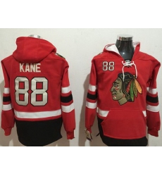 Men Chicago Blackhawks 88 Patrick Kane Red Name  26 Number Pullover NHL Hoodie