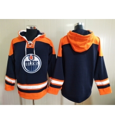 Men's Edmonton Oilers Blank Navy Ageless Must-Have Lace-Up Pullover Hoodie