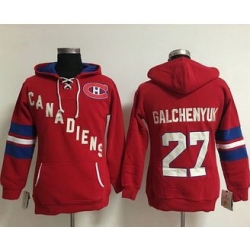 Women Montreal Canadiens 27 Alex Galchenyuk Red Old Time Heidi NHL Hoodie