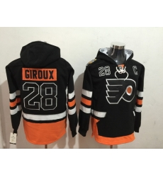 Men's Philadelphia Flyers 28 Claude Giroux Black Stitched Hoody