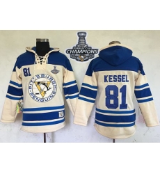 Men Pittsburgh Penguins 81 Phil Kessel Cream Sawyer Hooded Sweatshirt 2017 Stanley Cup Finals Champions Stitched NHL Jersey