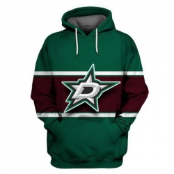 Men Dallas Stars Green Wine All Stitched Hooded Sweatshirt