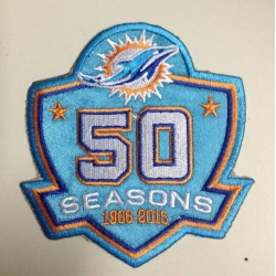 1966-2015 Patch 50Th Seasons Anniversarys Miami Dolphins Blue Patch