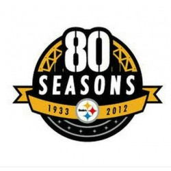 Stitched Pittsburgh Steelers 80th Anniversary Jersey Patch