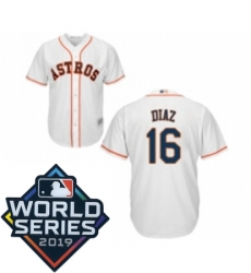 Mens Houston Astros 16 Aledmys Diaz Replica White Home Cool Base Baseball jersey