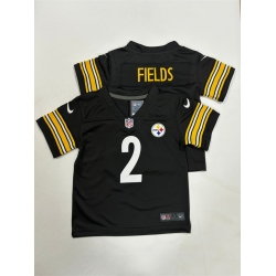 Toddlers Pittsburgh Steelers 2 Justin Fields Black Vapor Stitched Football Jersey