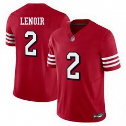 San Francisco 49ers 2 Deommodore Lenoir Red Throwback Limited Stitched Jersey San Francisco 49ers 2 Deommodore Lenoir Red Throwback Limited Stitched Jersey