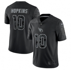 Men Arizona Cardinals 10 DeAndre Hopkins Black Reflective Limited Stitched Football Jersey