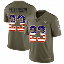 Men Nike Arizona Cardinals 23 Adrian Peterson Limited OliveUSA Flag 2017 Salute to Service NFL Jersey