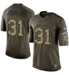 Men Nike Arizona Cardinals 31 David Johnson Elite Green Salute to Service NFL Jersey