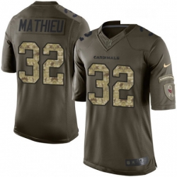 Men Nike Arizona Cardinals 32 Tyrann Mathieu Elite Green Salute to Service NFL Jersey