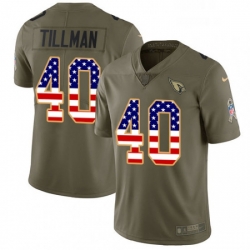 Men Nike Arizona Cardinals 40 Pat Tillman Limited OliveUSA Flag 2017 Salute to Service NFL Jersey