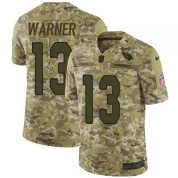 Nike Cardinals #13 Kurt Warner Camo Mens Stitched NFL Limited 2018 Salute to Service Jersey