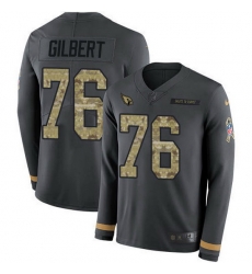 Nike Cardinals 76 Marcus Gilbert Anthracite Salute to Service Men Stitched NFL Limited Therma Long Sleeve Jersey