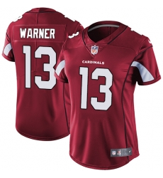 Nike Cardinals #13 Kurt Warner Red Team Color Womens Stitched NFL Vapor Untouchable Limited Jersey