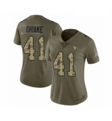 Women's Arizona Cardinals #41 Kenyan Drake Limited Olive Camo 2017 Salute to Service Football Jersey