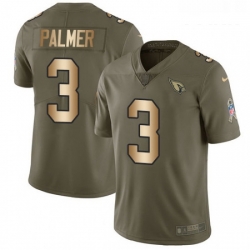 Youth Nike Arizona Cardinals 3 Carson Palmer Limited OliveGold 2017 Salute to Service NFL Jersey