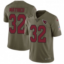 Youth Nike Arizona Cardinals 32 Tyrann Mathieu Limited Olive 2017 Salute to Service NFL Jersey