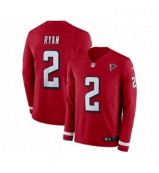 Men Nike Atlanta Falcons 2 Matt Ryan Limited Red Therma Long Sleeve NFL Jersey