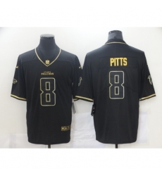 Men's Atlanta Falcons #8 Kyle Pitts Nike Black Gold 2021 Draft First Round Pick Limited Jersey