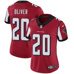 Nike Falcons #20 Isaiah Oliver Red Team Color Womens Stitched NFL Vapor Untouchable Limited Jersey