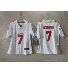 Women Atlanta Falcons  7 Bijan Robinson White 2026 New F U S E  Stitched Jersey  