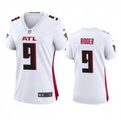 Women Atlanta Falcons 9 Desmond Ridder White Stitched Jersey 28Run Small 29