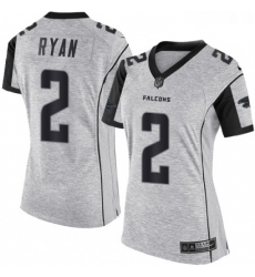 Womens Nike Atlanta Falcons 2 Matt Ryan Limited Gray Gridiron II NFL Jersey