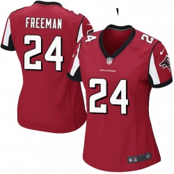 Womens Nike Atlanta Falcons 24 Devonta Freeman Game Red Team Color NFL Jersey