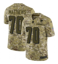 Falcons 70 Jake Matthews Camo Youth Stitched Football Limited 2018 Salute to Service Jersey