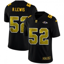 Baltimore Ravens 52 Ray Lewis Men Black Nike Golden Sequin Vapor Limited NFL Jersey