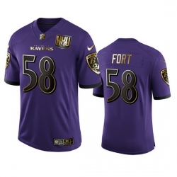 Baltimore Ravens 58 L J  Fort Men Nike Purple Team 25th Season Golden Limited NFL Jersey