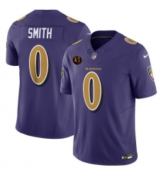 Men Baltimore Ravens 0 Roquan Smith Purple 2025 F U S E  With John Madden Patch Limited Football Jersey