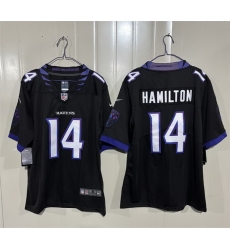 Men Baltimore Ravens  14 Kyle Hamilton Black 2026 Alternate Vapor Stitched Limited Football Jersey