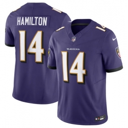 Men Baltimore Ravens 14 Kyle Hamilton Purple 2023 F U S E Vapor Jersey