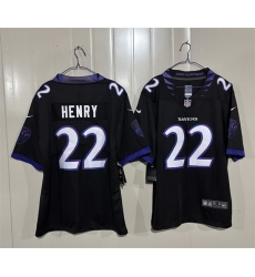 Men Baltimore Ravens  22 Derrick Henry Black 2026 Alternate Vapor Stitched Limited Football Jersey