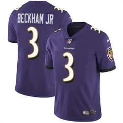 Men Baltimore Ravens 3 Odell Beckham Jr  Purple Vapor Untouchable Football Jersey