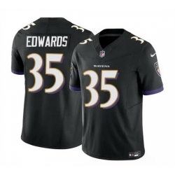 Men Baltimore Ravens 35 Gus Edwards Black 2023 F U S E  Vapor Limited Football Jersey