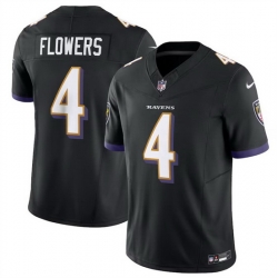 Men Baltimore Ravens 4 Zay Flowers Black 2023 F U S E  Vapor Limited Football Jersey