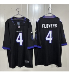 Men Baltimore Ravens  4 Zay Flowers Black 2026 Alternate Vapor Stitched Limited Football Jersey