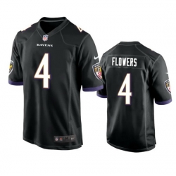 Men Baltimore Ravens 4 Zay Flowers Black Game Jersey