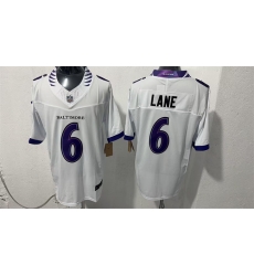 Men Baltimore Ravens  6 Ja Kobi Lane White 2026 F U S E  Vapor Stitched Limited Football Jersey