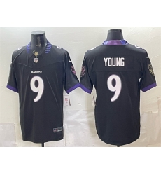 Men Baltimore Ravens 9 Zion Young Black 2026 F U S E Vapor Stitched Limited Football Jersey Men Baltimore Ravens 9 Zion Young Black 2026 F U S E Vapor Stitched Limited Football Jersey