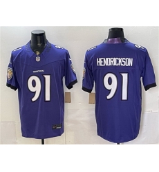Men Baltimore Ravens  91 Trey Hendrickson Purple 2026 F U S E  Vapor Stitched Limited Football Jersey