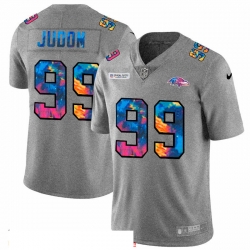 Men Baltimore Ravens 99 Matthew Judon Men Nike Multi Color 2020 NFL Crucial Catch NFL Jersey Greyheather