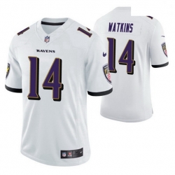 Men Baltimore Ravens Sammy Watkins 14 White Vapor Limited Jersey