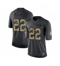 Mens Baltimore Ravens 22 Mark Ingram II Limited Black 2016 Salute to Service Football Jersey